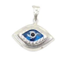 Sterling silver 925 polished evil eye nazaria charm pendant C 555